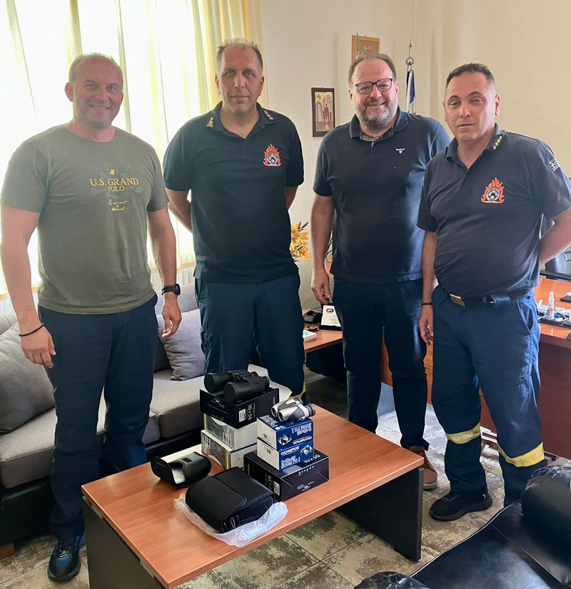 Ο Κ.Σ. Κομοτηνής ενισχύει με έξι ζεύγη κυαλιών την Πυροσβεστική Υπηρεσία
