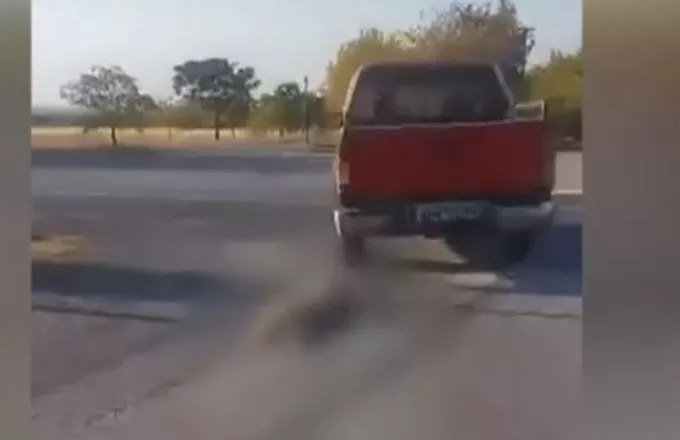 Ελεύθερος με εντολή εισαγγελέα ο ηλικιωμένος στη Βέροια που έσερνε σκύλο με το αγροτικό του αυτοκίνητο