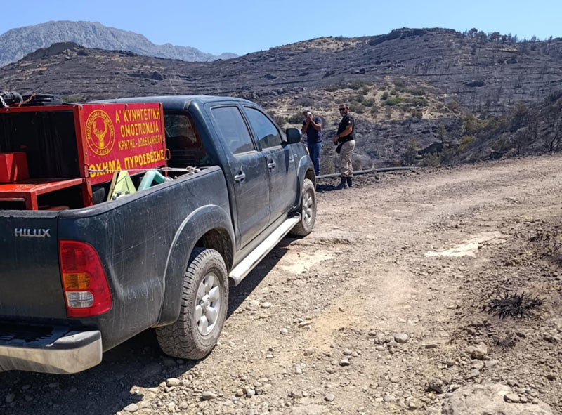 Η θηροφυλακή της Α' ΚΟΚΔ στην μάχη της πυρκαγιάς στην Ιεράπετρα....VIDEO