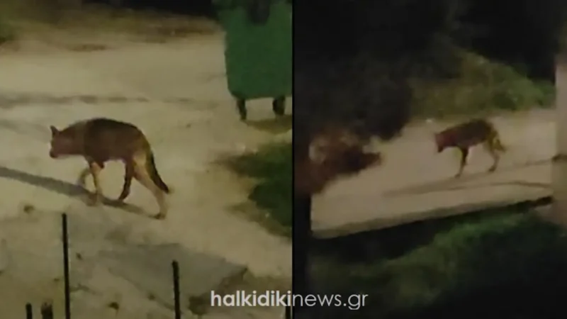 megalos-arsenikos-lykos-kovei-voltes-anamesa-sta-spitia-sti-chalkidiki-video Μεγάλος αρσενικός λύκος «κόβει» βόλτες ανάμεσα στα σπίτια στη Χαλκιδική...VIDEO