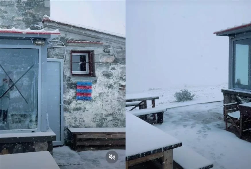 Πρώτα χιόνια στον Όλυμπο στο Οροπέδιο των Μουσών
