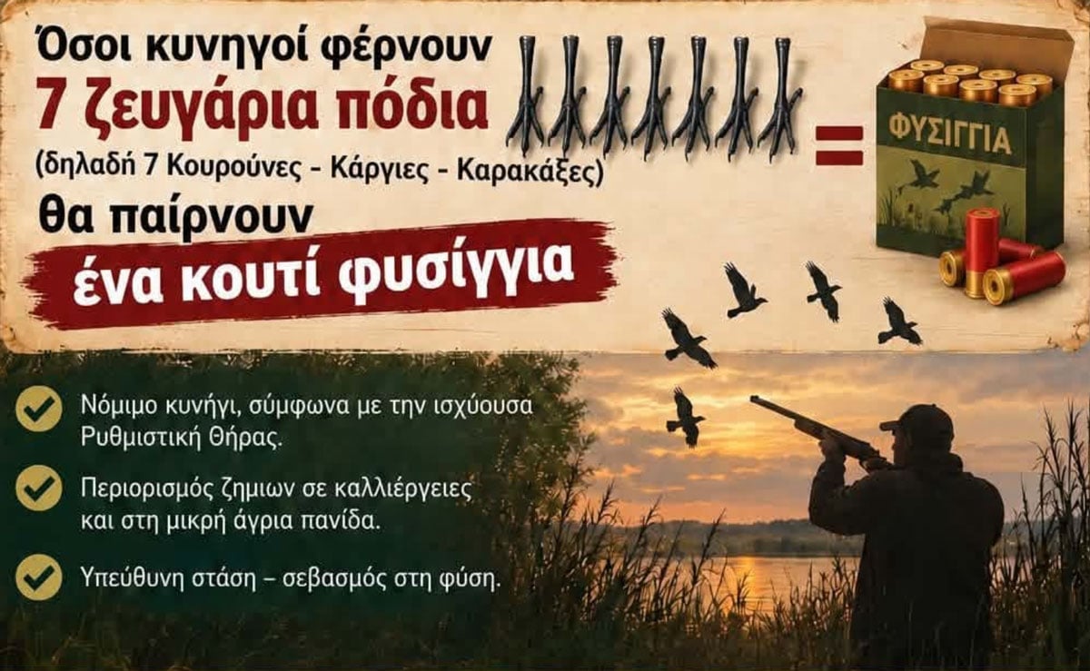ALT TEXT: Έλεγχος κορακοειδών από τον Κυνηγετικό Σύλλογο Αλεξανδρούπολης